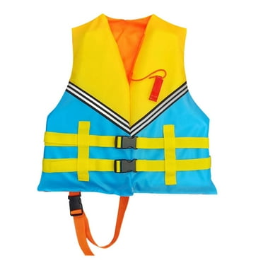 Gelikeya Toddler Swim Vest Life Jackets with Buoyancy Floaties Cartoon Dinosaur Print Adjustable Safety Strap for Kids Swimming Wear 30-50 lbs Yellow 2-8 Years