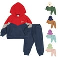 thumbnail image 1 of Gelikeya Toddlers Boys Girls Sweatsuit 2Pcs Zip Up Long Sleeve Pullover Hoodie Jogger Pants Set Sports Activewear 1-5Y (Brick Red, 12-18 Months), 1 of 3