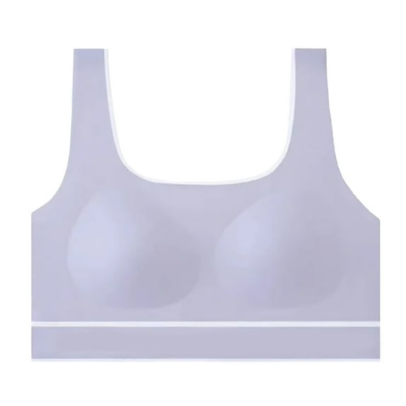 Gelikeya Training Bras for Girls 8-15 Seamless Teen Girl Sports Bras Comfort Soft Tween Bras with Removeable Padding(Tweens, Light Purple, 10-13 Years)