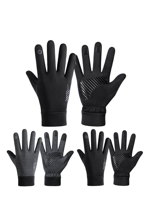 Winter Gloves Men Women - Thermal Windproof Running Touchscreen Gloves, Unisex Warm Lined Cold Weather Glove, Black, XL
