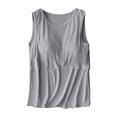 thumbnail image 1 of Gelikeya Womens Nursing Tank Tops for Breastfeeding Summer Detachable Chest Pad Maternity Shirts Double Layer Pregnancy Clothes Grey, Size L, 1 of 7