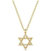 Gelin 0.07 ct Diamond Star of David Pendant Necklace in 14K Solid Gold for Women
