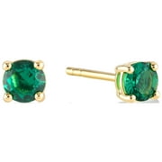 Gelin 3/8 CT. T.W. Emerald Solitaire Stud Earrings in 14K Solid Gold