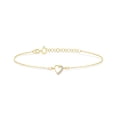 thumbnail image 1 of Gelin CZ Heart Charm Bracelet in 14K Solid Gold for Women, 1 of 6