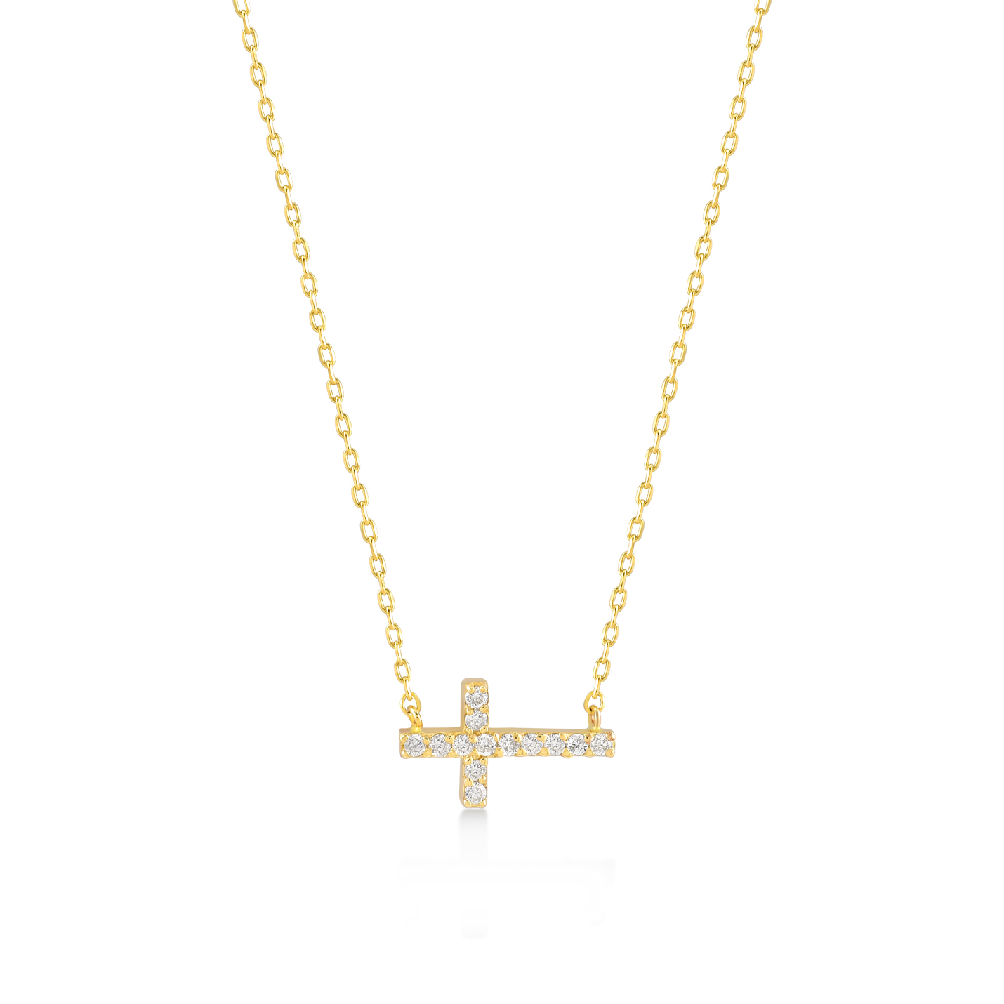 Gelin Diamond Cross Necklace for Women in 14K Solid Gold, Jewelry Gift for Her