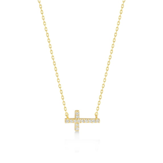 Gelin Diamond Cross Necklace for Women in 14K Solid Gold, Jewelry Gift for Her