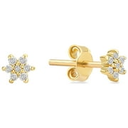 Gelin Diamond Star Stud Earrings in 14K Solid Gold for Women