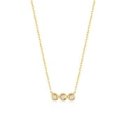 Gelin Diamond Three Stone Diamond Pendant Necklace in 14K Solid Gold for Women