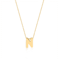 thumbnail image 1 of Gelin Initial Letter Alphabet N Pendant Necklaces in 14K Solid Gold for Women, 1 of 5