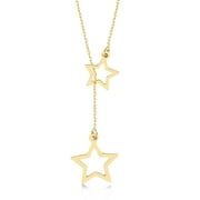 Gelin Two Stars Y-Necklace in 14K Solid Gold for Women