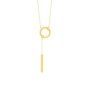 Gelin Circle and Bar Y-Necklace in 14K Solid Gold for Women