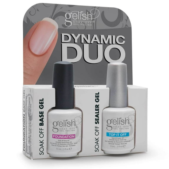 Gelish Dynamic Duo Soak Off Gel Nail Polish - Foundation Base and Top Sealer