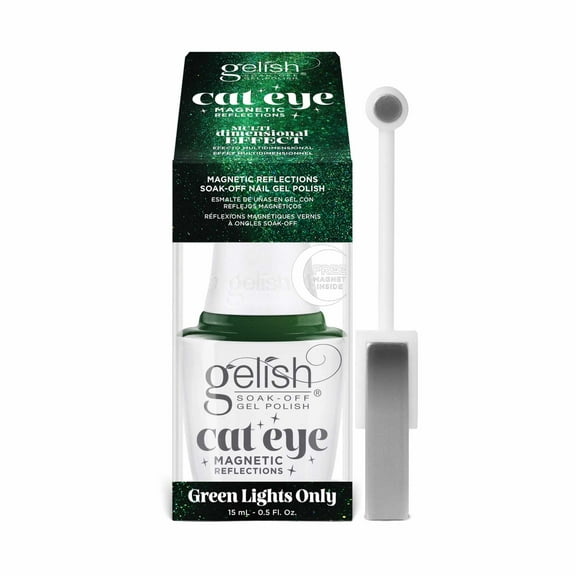 Gelish Magnetic Reflections Soak-Off Gel Polish "Green Lights Only", Green Effect Cat-Eye, 15mL | .5 fl oz-1110551