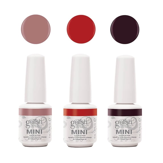 Gelish Mini Bottles Soak Off Solid Matadora Gel Nail Polish Collection (3 Pack)