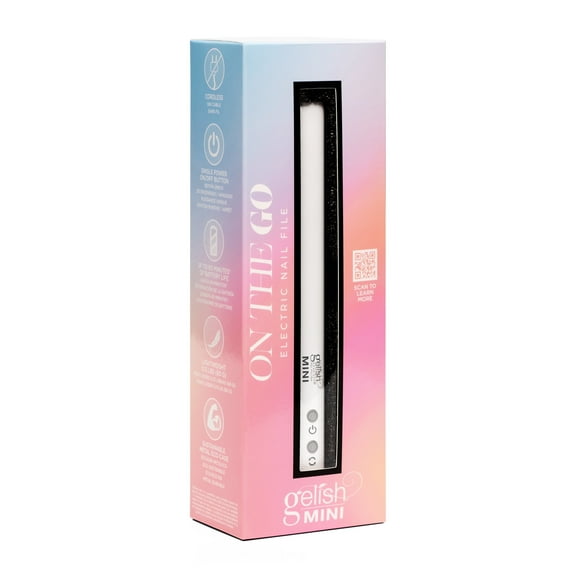 Gelish Mini Electric Nail File, 12 Bits & 6 Sanding Bands, USB-C Cord, White