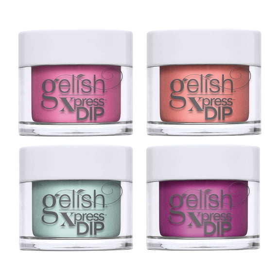 Gelish Mini Xpress Dip Neon Set 9 G ColorFusion Nail Powder Jar, 4 Pack