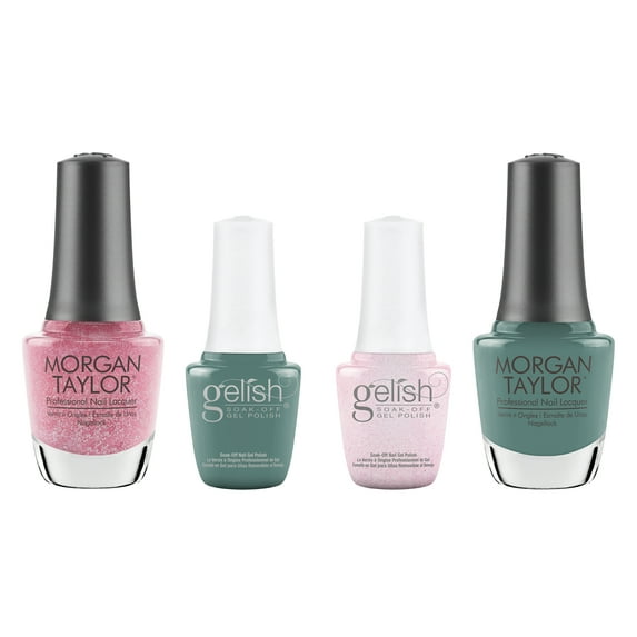 Gelish Mini and Morgan Taylor Spring 2022 Full Bloom Polish Set, 4 Pack