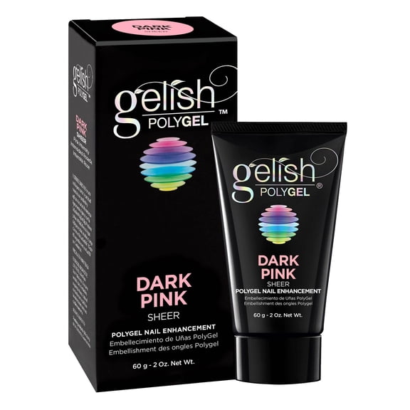 Gelish PolyGel Professional Nail Enhancement Dark Pink Sheer Shade, 2 Ounces