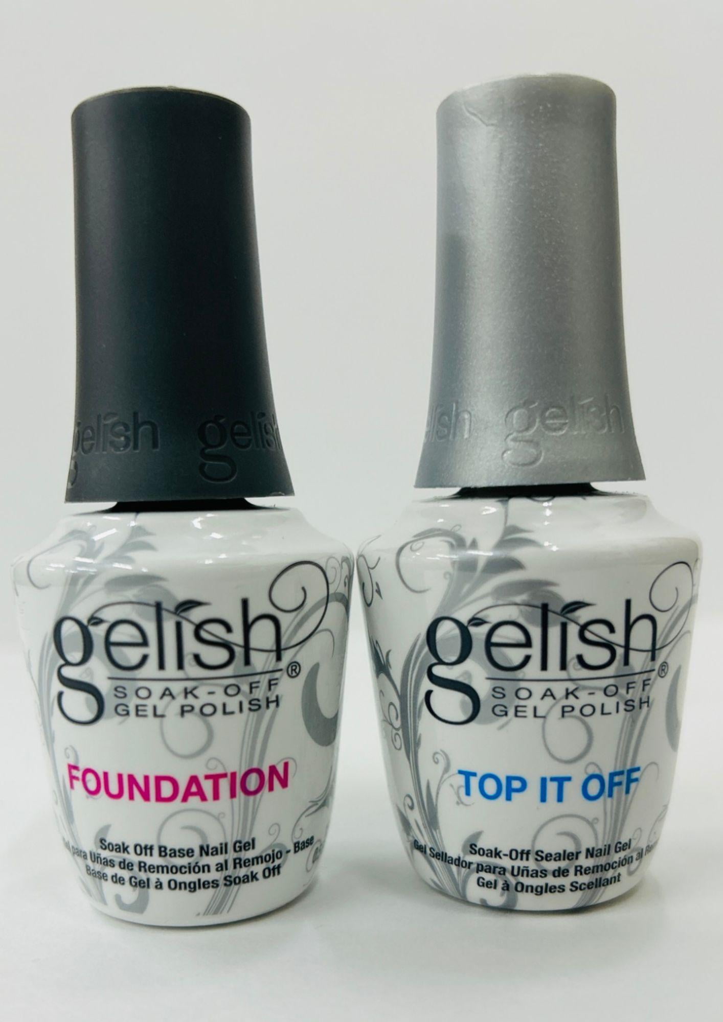 Gelish Soak Off Gel Polish - FOUNDATION & TOP IT OFF ( Combo Pack )