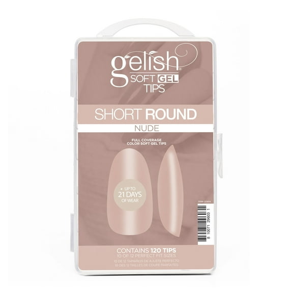 Harmony Gelish Soft Gel Tips Nude Short Round 120CT #1270016