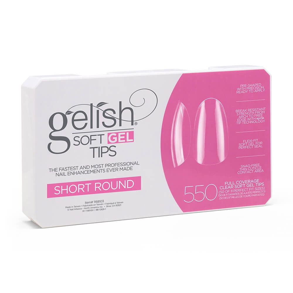 Gelish Soft Gel Nail Tips, 550 Count - Short Round