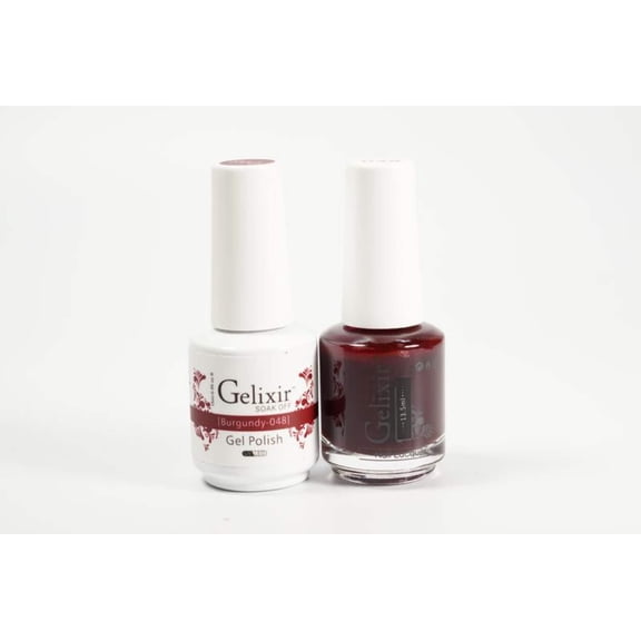Gelixir Nail Polish Gel  Matching Lacquer Burgundy 1 PK #048