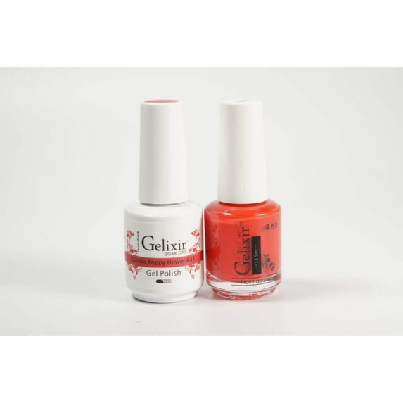 Gelixir Nail Polish Gel Matching Lacquer Glitter Poppy Flower 1 PK #041
