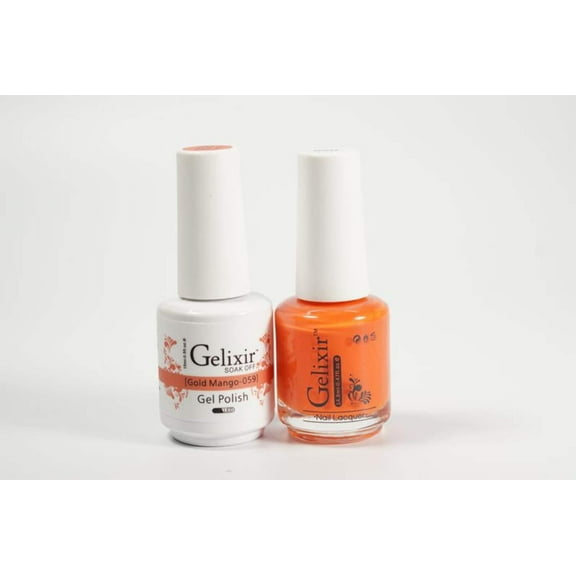 Gelixir Nail Polish Gel  Matching Lacquer Gold Mango 1 PK #059
