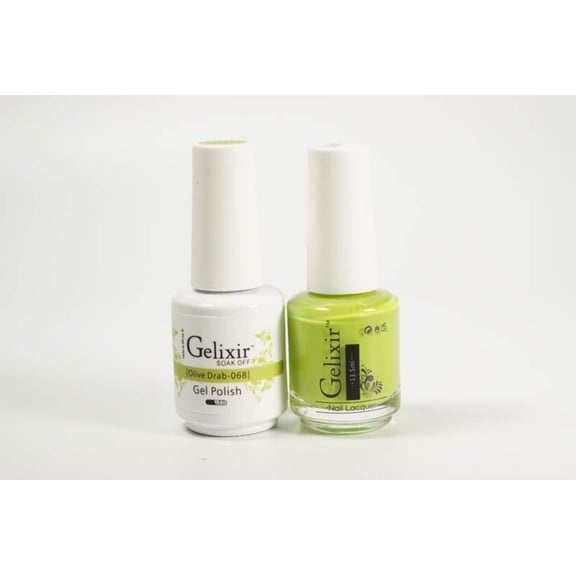 Gelixir Nail Polish Gel Matching Lacquer Olive Drab 1 PK #068