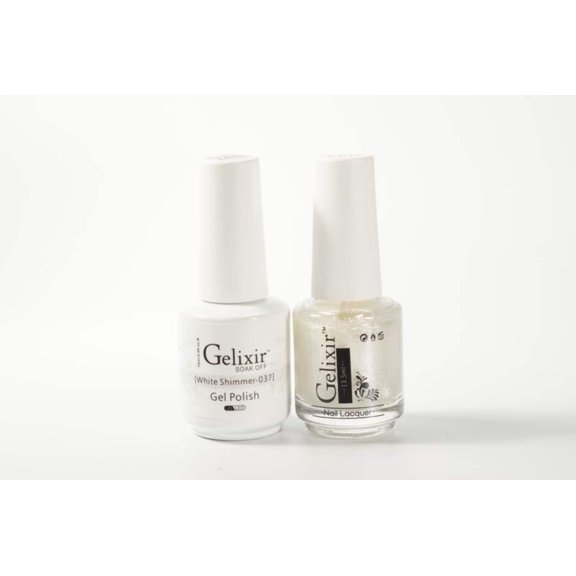 Gelixir Nail Polish Gel Matching Lacquer White Shimmer 1 PK #037