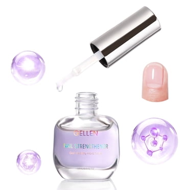 Gellen 15ml Nail Strengthener, Air Dry Clear Finish Nail Growth Strengthener for Thin Weak and Damaged Nails Repair Solution with Protein Keratin Calcium Nourish Nail Care Treatment, Lavender Scented