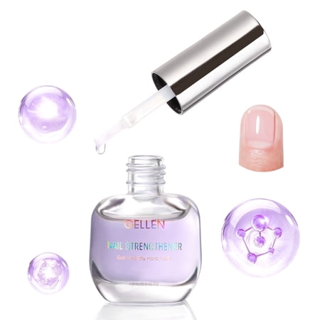 Gellen 15ml Nail Strengthener, Air Dry Clear Finish Nail Growth Strengthener for Thin Weak and Damaged Nails Repair Solution with Protein Keratin Calcium Nourish Nail Care Treatment, Lavender Scented