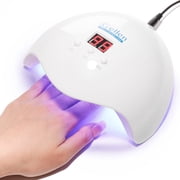 Gellen 54W UV Nail Lamp with Auto Sensor LCD Display, 3 Timers LED Nail Lamp for Cure Gel Polish, 18 Beads Fast Curing Nail Dryer, Salon Home Use, White