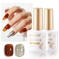 Gellen Brown Gel Nail Polish and Glod Glitter Gel Polish, 10ml Sparkle