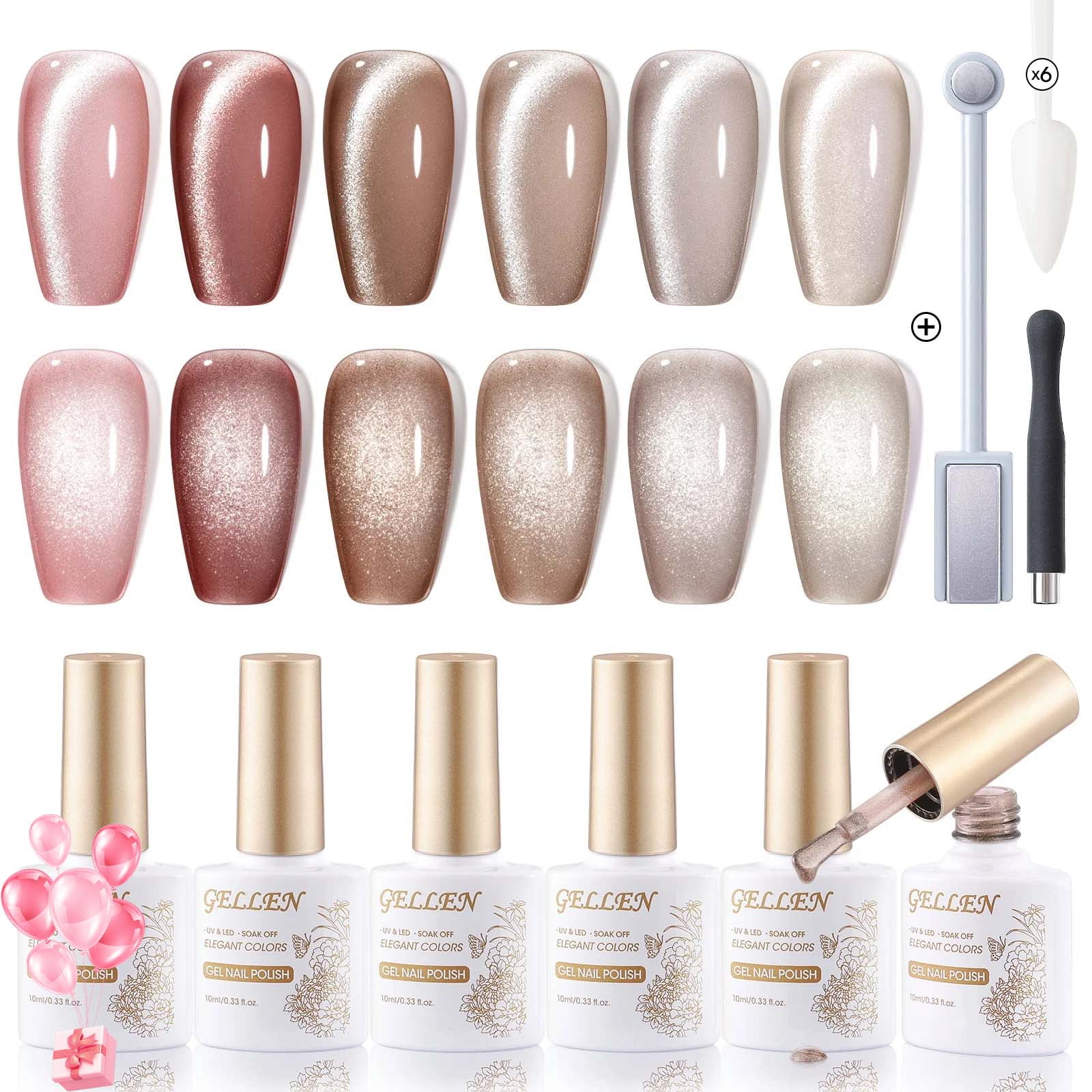 34 Color Soak-Off Gel カラージェル WAVEGEL Off-Color Gel - Complete Set - 6 Colors (#01-#06)