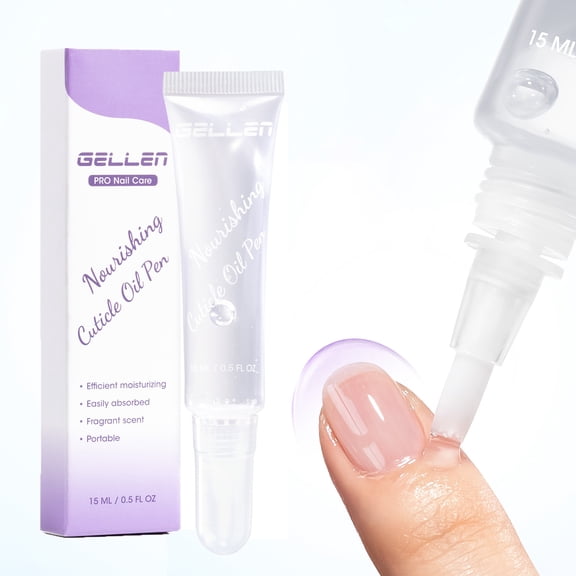 Gellen Cuticle Oil, Nourishing Nail Growth Oil Pen, Rich with Jojoba Oil & VE Soften Cuticles Strengthen Treatment Nails, Brush Applicator, Pro Care for Nails & Dry Hands, Unscented