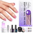 thumbnail image 1 of Gellen French Tips Gel Nail Kit - 240 Pcs Pink Short Square, Salon Acrylic Fake Nail Kits Including Gel Top Coat and Base Coat, UV Lamp, Solid Nail Glue Gel, Nail Charms for French Tip Manicure, 1 of 10