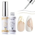 thumbnail image 1 of Gellen Gel Liner Nail Polish, 2 Colors Gold Sliver Nail Art Gel Nail Polish Set, Gel Polish Soak Off UV Cure Gel Built Thin Nail Brush Valentine's Day Gifts for Women, 1 of 9