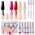 thumbnail image 1 of Gellen Gel Liner Nail Polish, 6 Colors Black White Red Nail Art Gel Nail Polish Set, Gel Polish Soak Off UV Cure Gel Built Thin Nail Brush Valentine's Day Gifts for Women, 1 of 9