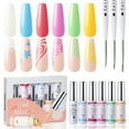 thumbnail image 1 of Gellen Gel Liner Nail Polish, 6 Colors White Yellow Purple Nail Art Gel Nail Polish Set, Gel Polish Soak Off UV Cure Gel Built Thin Nail Brush Valentine's Day Gifts for Women, 1 of 9