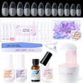 thumbnail image 1 of Gellen Gel Nail Kit, Nail Tips and Glue Gel Kit with Base & Top Coat & 5 In 1 Nail Glue Gel, 240Pcs Full Matte Almond Fake Nails Tips and UV Nail Lamp, Fast False Nails Extension Manicure Set, 1 of 9