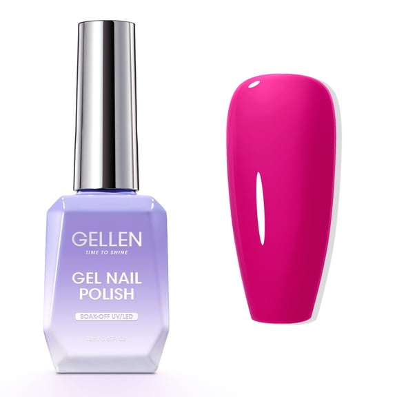 Gellen Gel Nail Polish, 18ml Dark Pink Nail Polish Soak off UV LED Nail Gel Polish Nail Art Manicure Salon at Home DIY Gel, Gifts for Women Girls