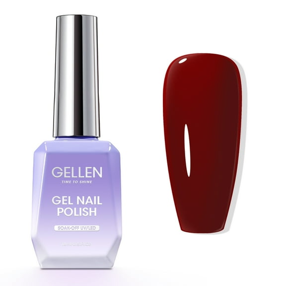 Gellen Gel Nail Polish, 18ml Dark Red Nail Polish Soak off UV LED Nail Gel Polish Nail Art Manicure Salon at Home DIY Gel, Gifts for Women Girls