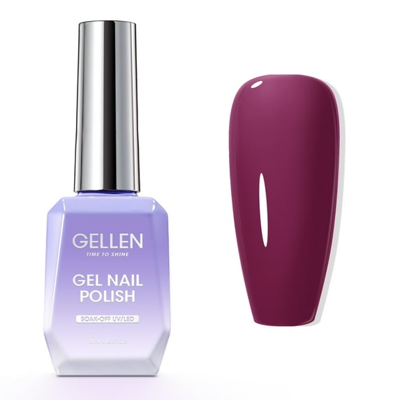 Gellen Gel Nail Polish, 18ml Dark Red Purple Nail Polish Soak off UV LED Nail Gel Polish Nail Art Manicure Salon at Home DIY Gel, Gifts for Women Girls