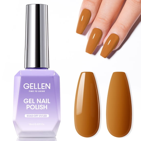 Gellen Gel Nail Polish, 18ml Fall Pumpkin Nail Polish Soak off UV LED Nail Gel Polish Nail Art Manicure Salon at Home DIY Gel, Gifts for Women Girls