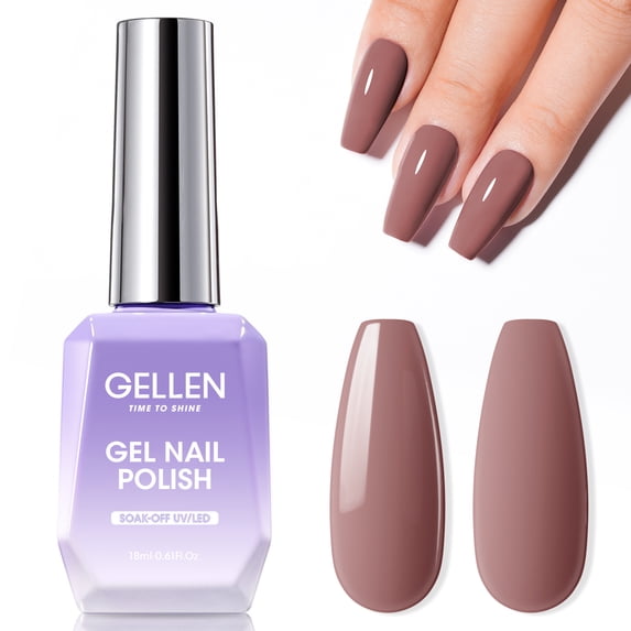Gellen Gel Nail Polish, 18ml Gray Purple Nail Polish Soak off UV LED Nail Gel Polish Nail Art Manicure Salon at Home DIY Gel, Gifts for Women Girls