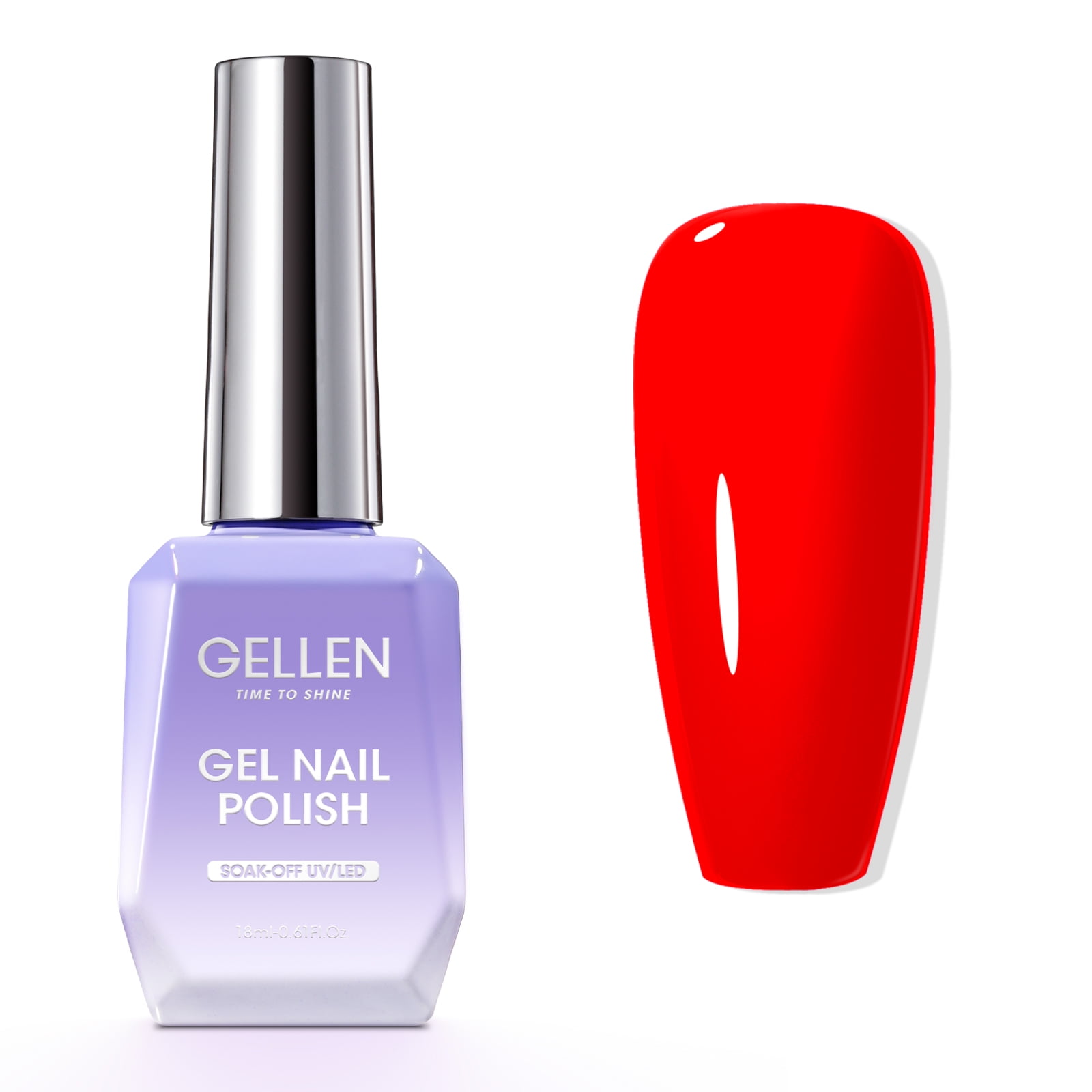 Gellen Gel Nail Polish, 18ml Hot Red Nail Polish Soak off UV LED Nail Gel Polish Nail Art Manicure Salon at Home DIY Gel, Gifts for Women Girls