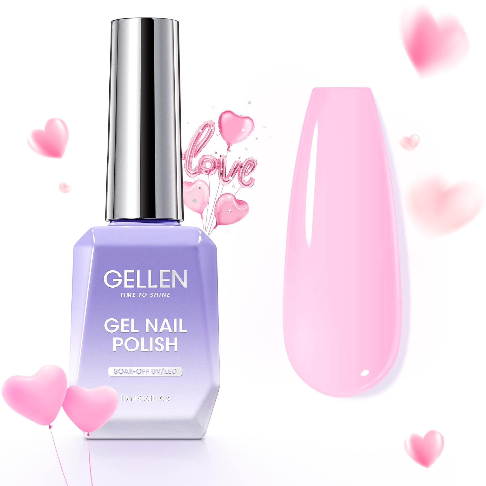 Gellen Gel Nail Polish - 18ml Light Baby Pink Soak off UV LED Gel