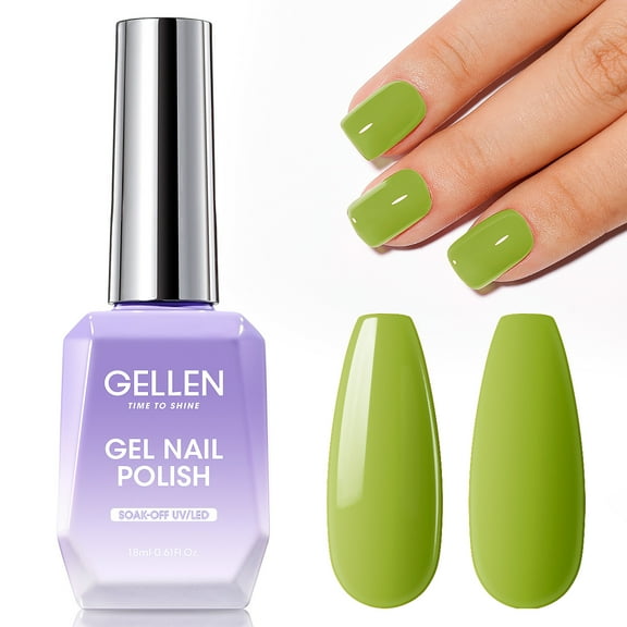 Gellen Gel Nail Polish, 18ml Light Green Nail Polish Soak off UV LED Nail Gel Polish Nail Art Manicure Salon at Home DIY Gel, Gifts for Women Girls