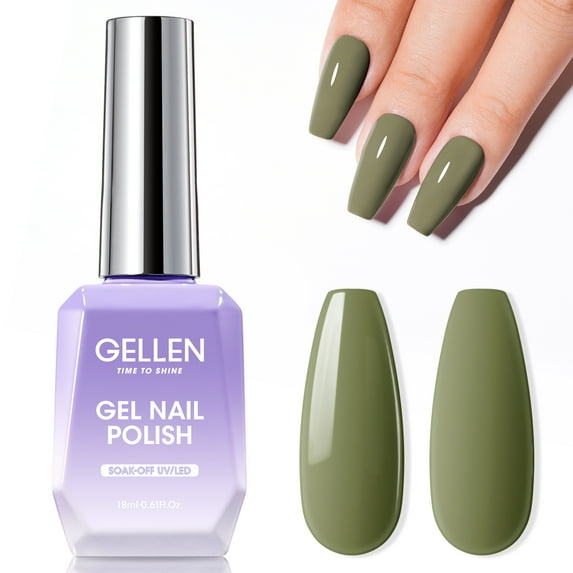 Gellen Gel Nail Polish, 18ml Sage Green Nail Polish Soak off UV LED Nail Gel Polish Nail Art Manicure Salon at Home DIY Gel, Gifts for Women Girls